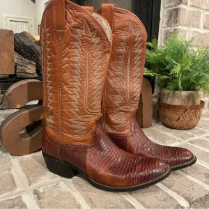 Men’s Vintage Cowtown Lizard Western Cowboy Boots Size 9