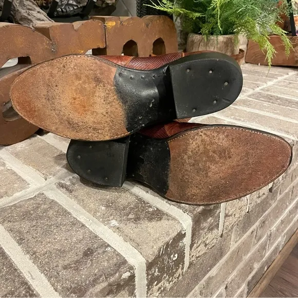Men’s Vintage Cowtown Lizard Western Cowboy Boots Size 9