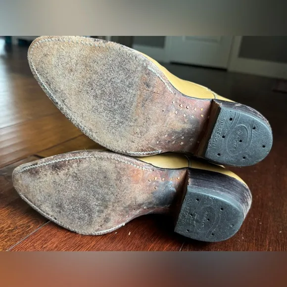 Men’s Vintage Nocona Western Boots, Tan, Size 8.5.