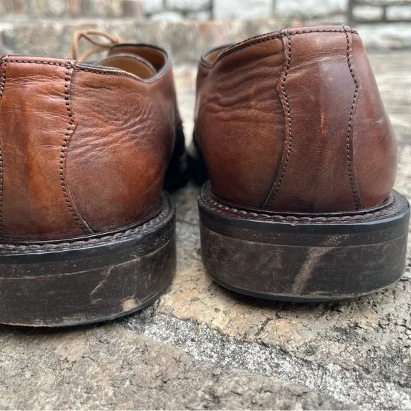 Mercanti Fiorentini Italy Men's Dress Shoes Woven Lace Up Square Toe Size 12 M