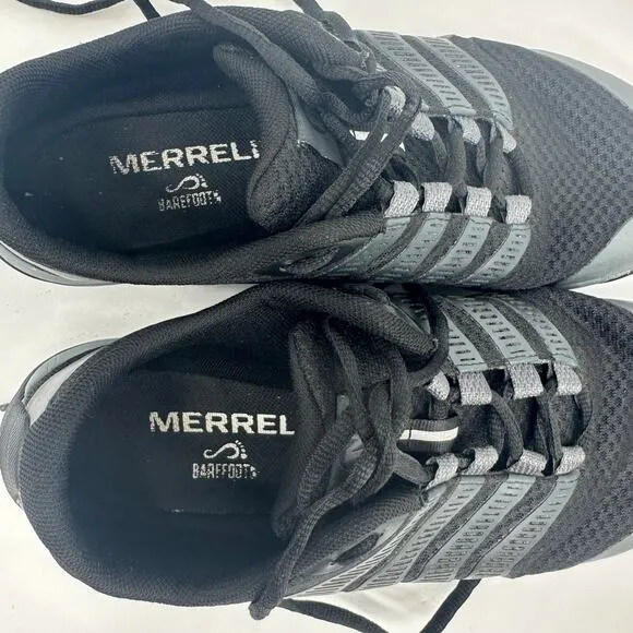 Merrell Ever Glove Barefoot Mens Black/Gray Minimalist Trail Running Shoes Sz 7