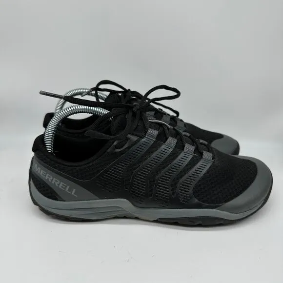Merrell Ever Glove Barefoot Mens Black/Gray Minimalist Trail Running Shoes Sz 7