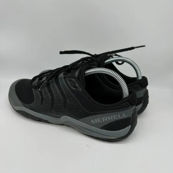 Merrell Ever Glove Barefoot Mens Black/Gray Minimalist Trail Running Shoes Sz 7