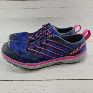 Merrell Womens 9.5 Blue Lace Up Minimalist Barefoot Running Shoes Vibram J48812