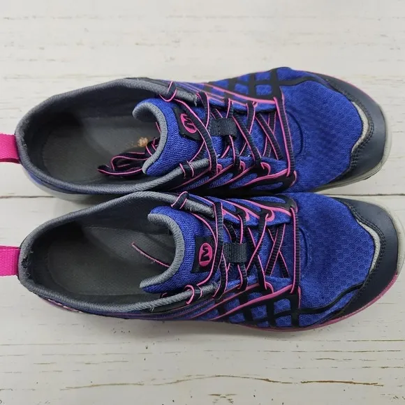 Merrell Womens 9.5 Blue Lace Up Minimalist Barefoot Running Shoes Vibram J48812