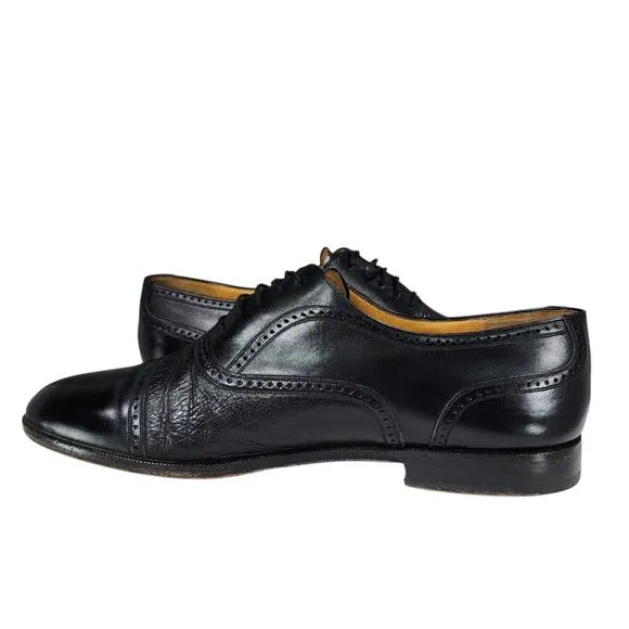 Mezlan Derby Dress Shoes sz 11.5 M Men Florence Black Mixed Media Lace Up Oxford