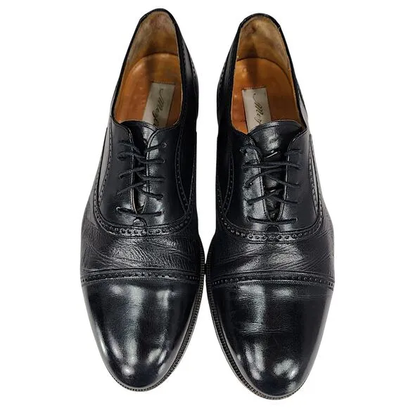 Mezlan Derby Dress Shoes sz 11.5 M Men Florence Black Mixed Media Lace Up Oxford