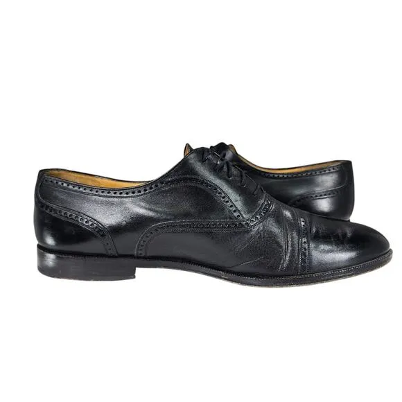 Mezlan Derby Dress Shoes sz 11.5 M Men Florence Black Mixed Media Lace Up Oxford