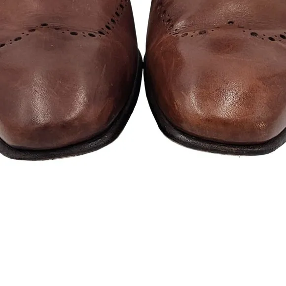 Mezlan Spain Men's size 10 Brown Calfskin Leather Wingtip Oxfords Dress Shoes 43