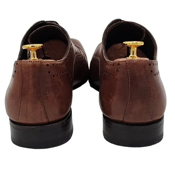 Mezlan Spain Men's size 10 Brown Calfskin Leather Wingtip Oxfords Dress Shoes 43