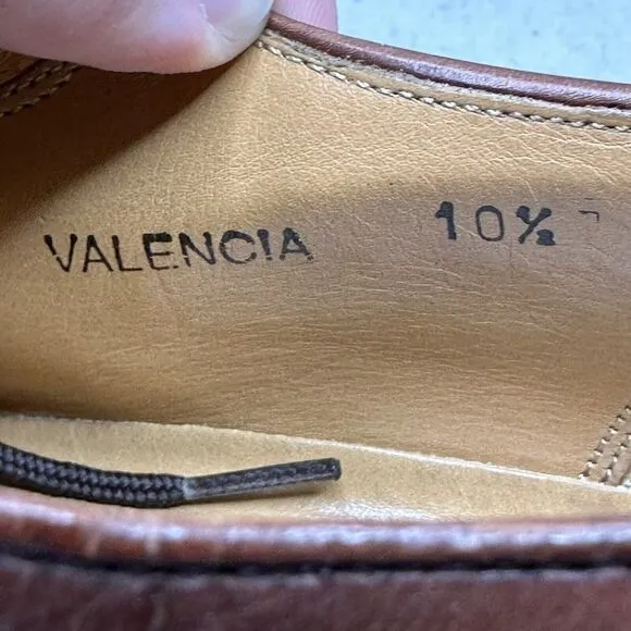 Mezlan Valencia Mens Size 10.5 M Oxford Cap Toe Brown Woven Dress Shoes