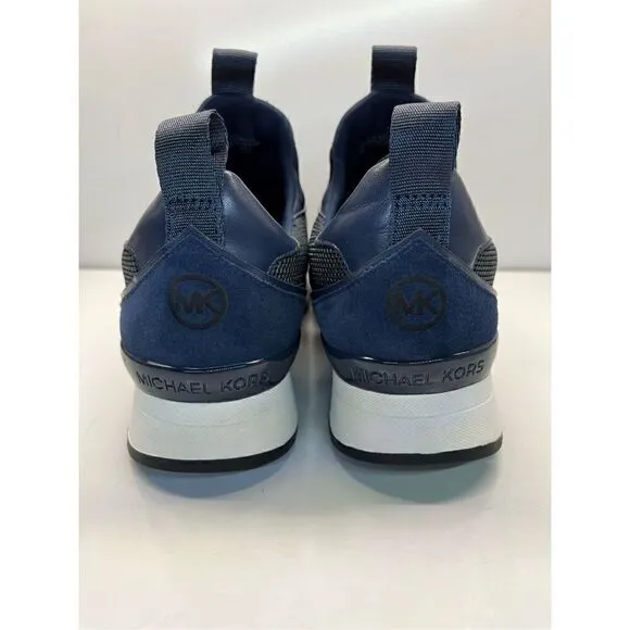 Michael Kors Allie Slip On Trainer Fashion Sneakers Low Top Blue Size 10M
