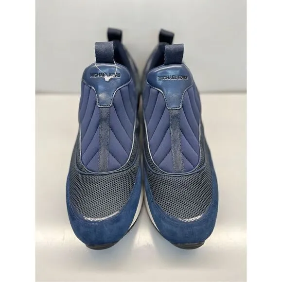 Michael Kors Allie Slip On Trainer Fashion Sneakers Low Top Blue Size 10M