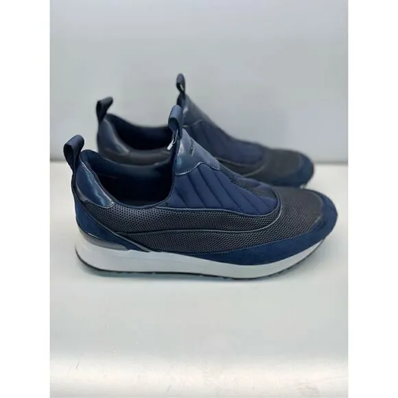 Michael Kors Allie Slip On Trainer Fashion Sneakers Low Top Blue Size 10M