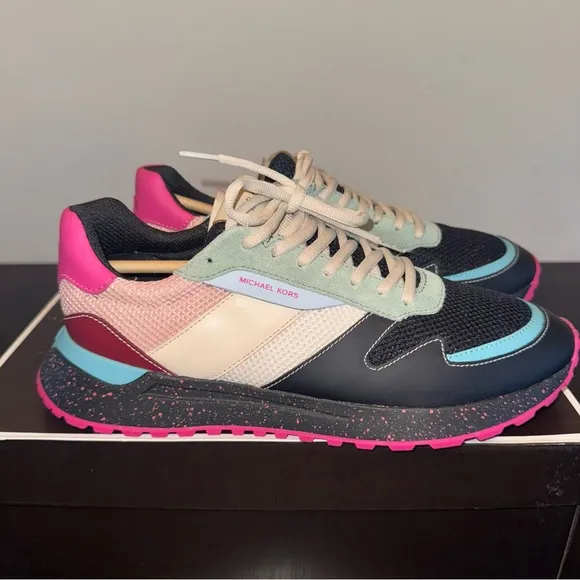 Michael Kors Black and Pink Sneakers Dynamic Design