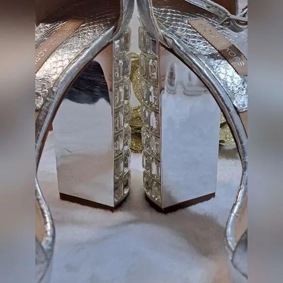 Michael Kors Chunky Heel Rhinestone Shoe New with Dustbag