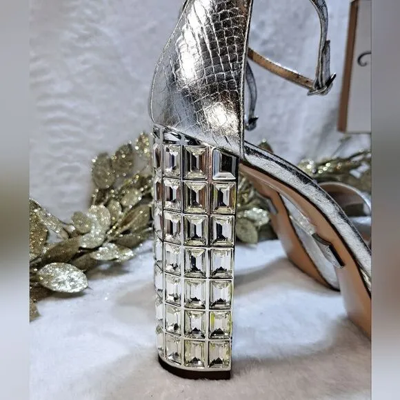 Michael Kors Chunky Heel Rhinestone Shoe New with Dustbag