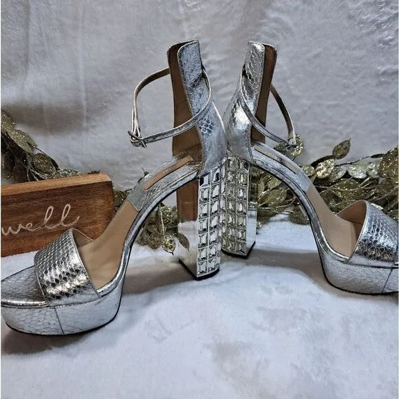 Michael Kors Chunky Heel Rhinestone Shoe New with Dustbag