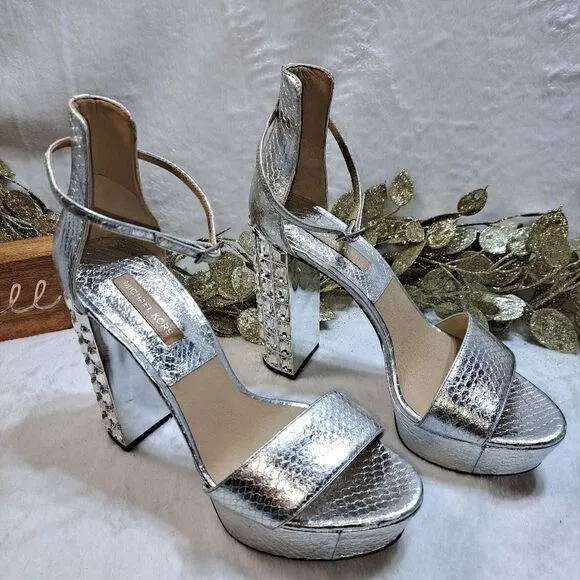 Michael Kors Chunky Heel Rhinestone Shoe New with Dustbag