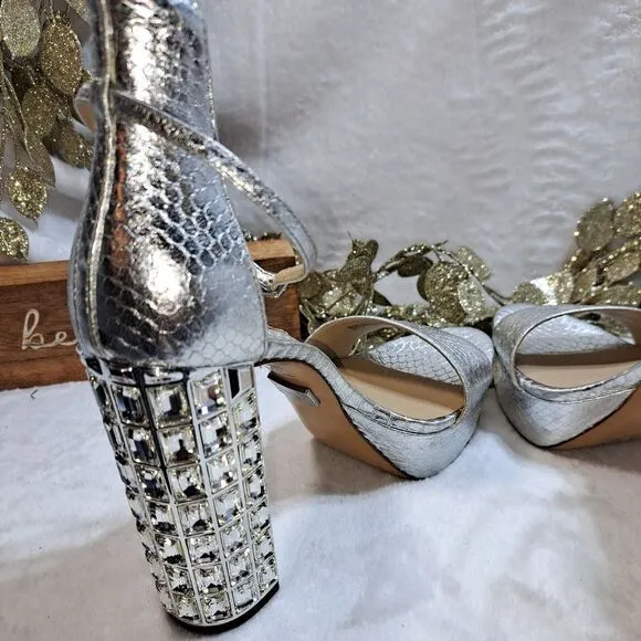 Michael Kors Chunky Heel Rhinestone Shoe New with Dustbag