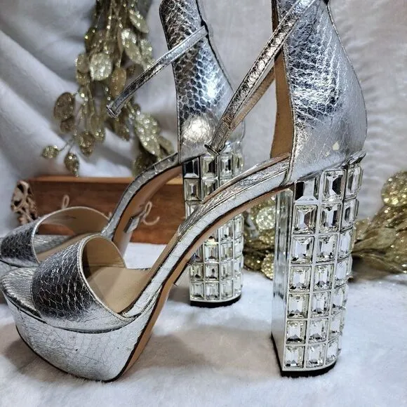 Michael Kors Chunky Heel Rhinestone Shoe New with Dustbag