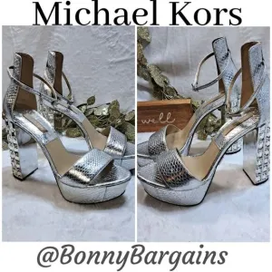 Michael Kors Chunky Heel Rhinestone Shoe New with Dustbag
