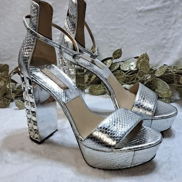 Michael Kors Chunky Heel Rhinestone Shoe New with Dustbag