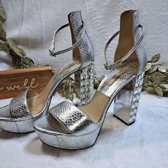 Michael Kors Chunky Heel Rhinestone Shoe New with Dustbag