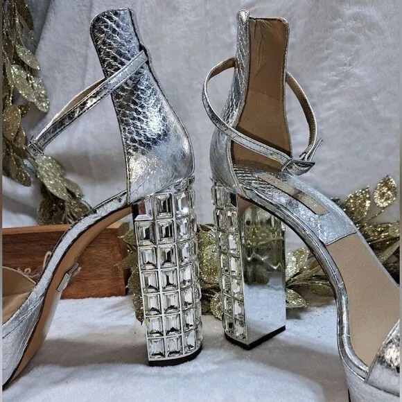 Michael Kors Chunky Heel Rhinestone Shoe New with Dustbag