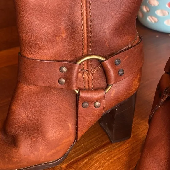 Michael Kors Collection Leather Cowboy Boots size 7.5 Made in Italy