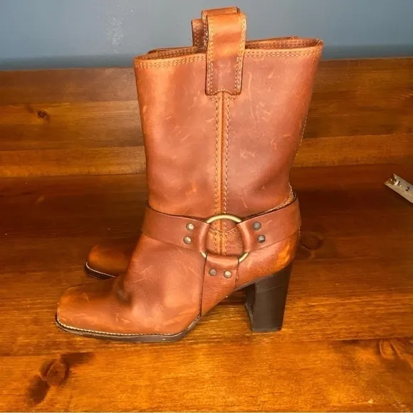 Michael Kors Collection Leather Cowboy Boots size 7.5 Made in Italy
