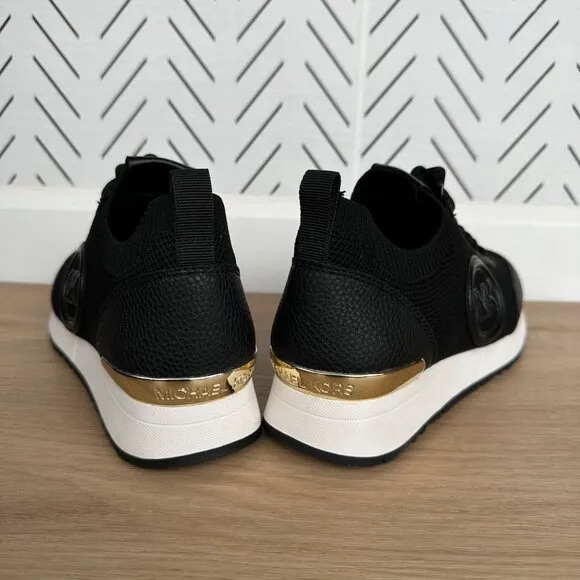⭐MICHAEL KORS Jenkins Knit Trainer Sz 7.5 Womens Casual Shoes Sneakers Black New