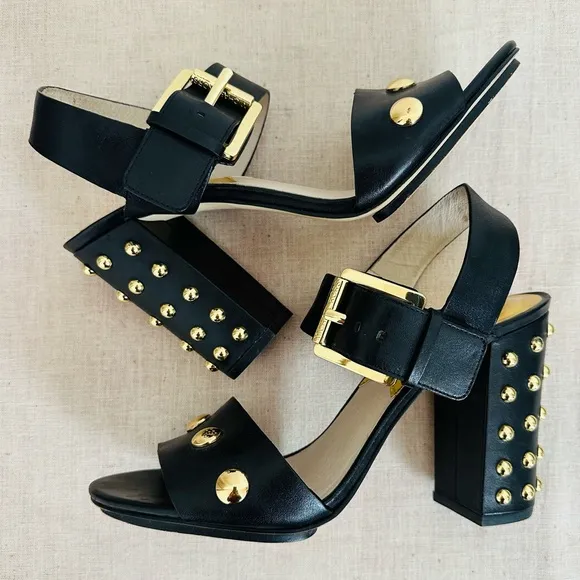 MICHAEL Michael Kors LINDEN Studded Chunky High Heel Sandals pumps