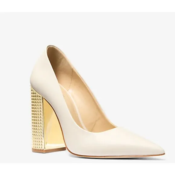 Michael Michael Kors Maxine Pump Size 7M Cream Leather Heels Shoes