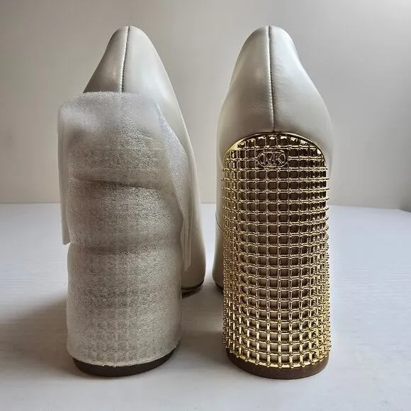 Michael Michael Kors Maxine Pump Size 7M Cream Leather Heels Shoes