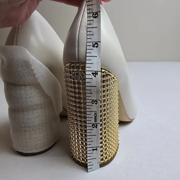 Michael Michael Kors Maxine Pump Size 7M Cream Leather Heels Shoes