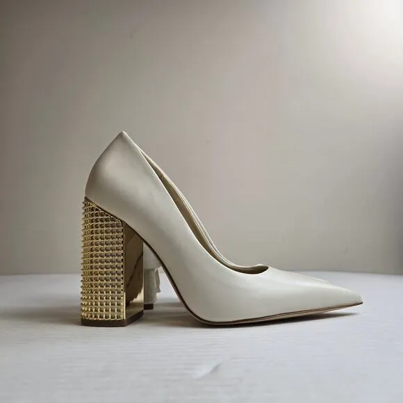 Michael Michael Kors Maxine Pump Size 7M Cream Leather Heels Shoes