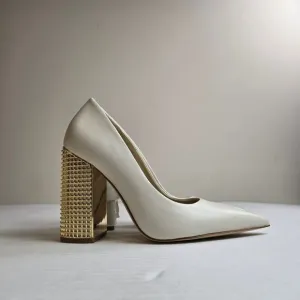 Michael Michael Kors Maxine Pump Size 7M Cream Leather Heels Shoes