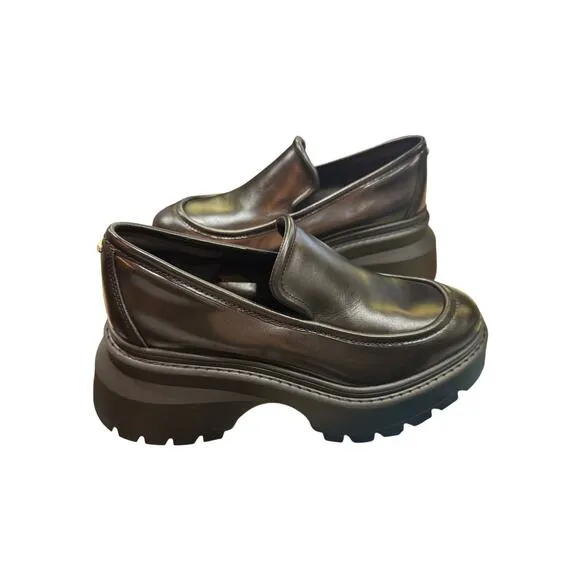 MICHAEL Michael Kors Shiloh 75MM Leather Platform Loafers Shoes Size 9