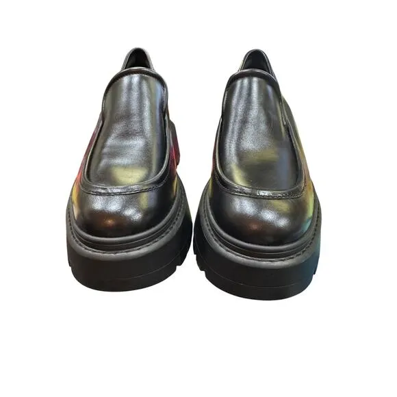 MICHAEL Michael Kors Shiloh 75MM Leather Platform Loafers Shoes Size 9