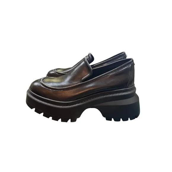 MICHAEL Michael Kors Shiloh 75MM Leather Platform Loafers Shoes Size 9
