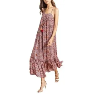 MISA Los Angeles Misa Thale Pom-Pom Maxi Dress | Size Small