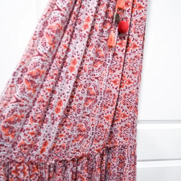 MISA Los Angeles Misa Thale Pom-Pom Maxi Dress | Size Small
