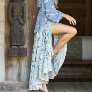 Miss June Paris / High Low Boho Harem Halo Ruffle Castaway Skirt/ Medium