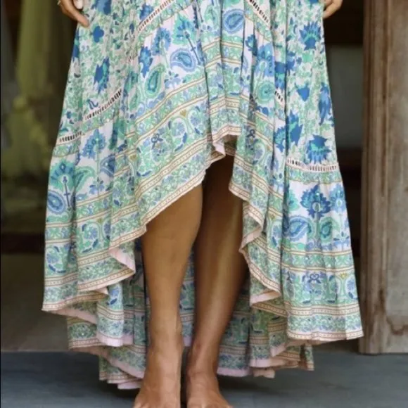 Miss June Paris / High Low Boho Harem Halo Ruffle Castaway Skirt/ Medium