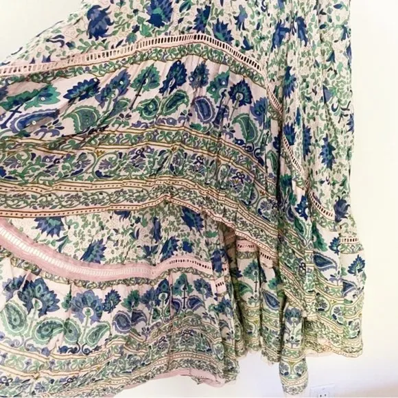 Miss June Paris / High Low Boho Harem Halo Ruffle Castaway Skirt/ Medium