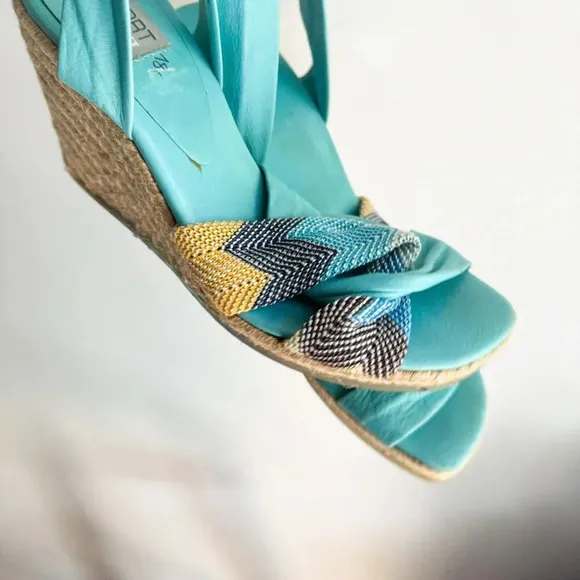 Missoni Sport Nkle Wrap Raffie Wedge Heels Sandals 40