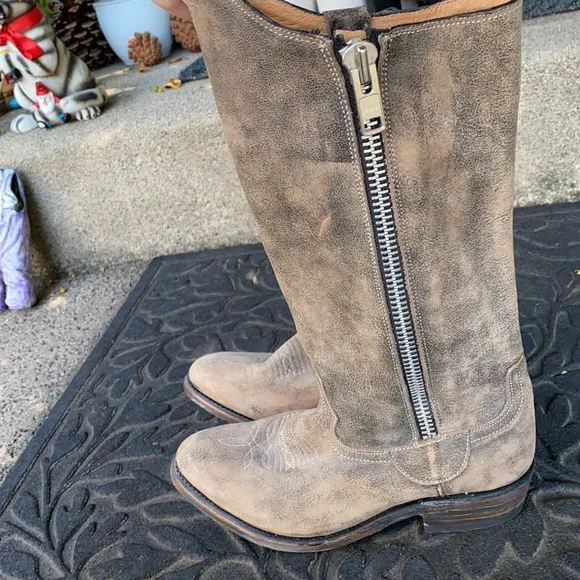 Miz Mooz Cerrano Leather Stonewash Boho Western Festival Tall Cowboy Boots