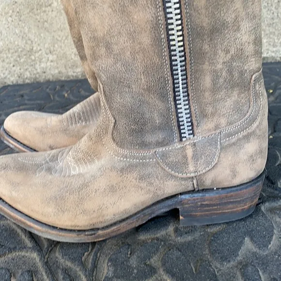 Miz Mooz Cerrano Leather Stonewash Boho Western Festival Tall Cowboy Boots