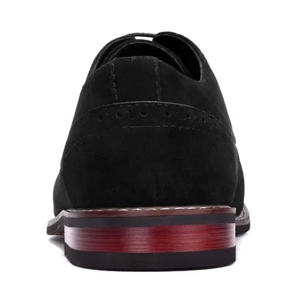 Mofri Men's Casual Suede Dress Shoes, Oxford Shoes Cap toe Size 7 Black NEW
